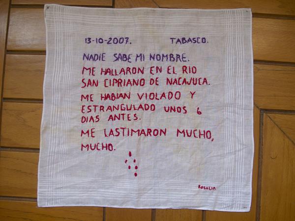 Un bordado de Bordamos Feminicidios
