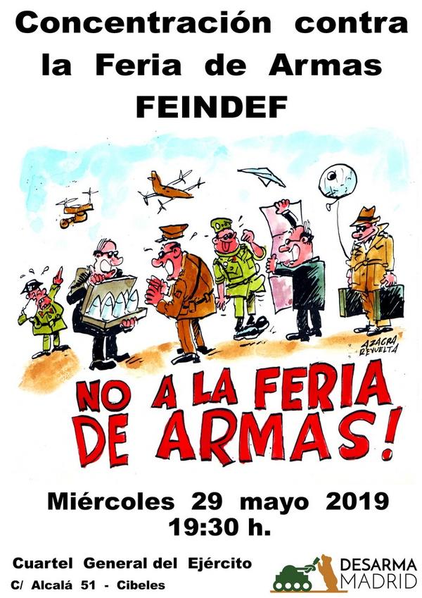 Cartel No a la Feria de Armas de Azagra Convocatoria