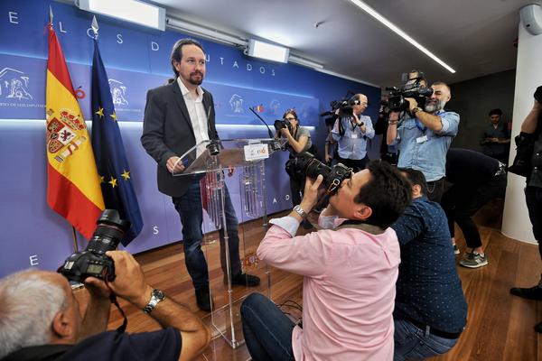 Rueda de prensa de Pablo Iglesias en el Congreso