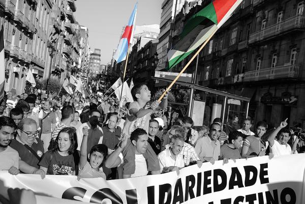 Solidariedade co pobo palestino e contra o xenocidio en Gaza, Vigo 2014.