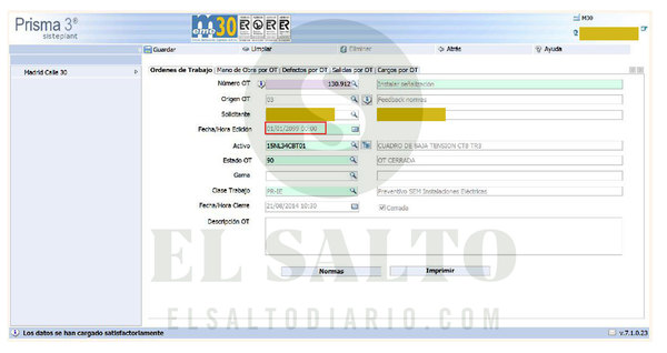 M-30 software de gestión editable