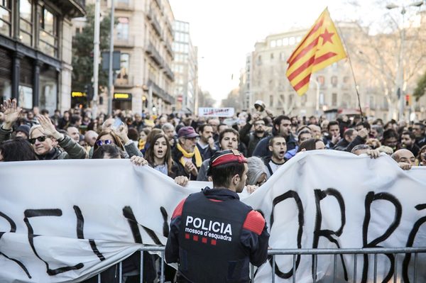 Protesta contra el rey Felipe VI en Barcelona