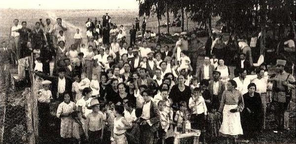 campamento de refugiados procedentes de Badajoz