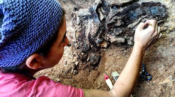 Intervención forense en el cementerio de Sevilla.