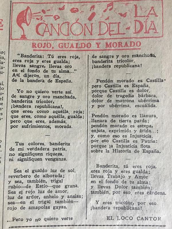 La canción del día, sección posiblemente de Luis Tapia en el semanario La Calle