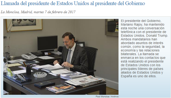 Rajoy Teléfono Moncloa