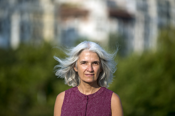Belén Gopegui, durante la entrevista en Madrid