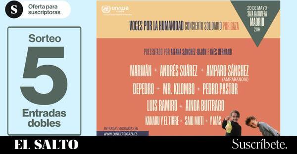 Asiste con El Salto al concierto “Voces por la humanidad” para apoyar la labor de la UNRWA en Gaza